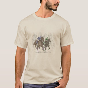 疾走する競走馬 Tシャツ