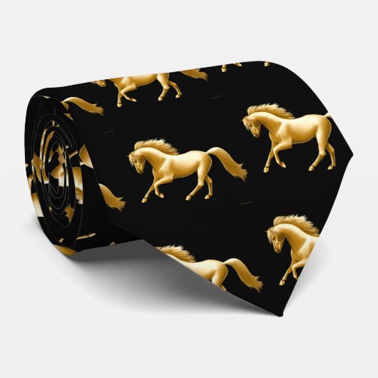 疾走する金馬のタイ ネクタイ (ロール)