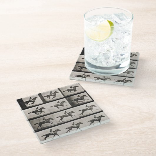 疾走する馬のジョッキーは、「Animaからの627をめっきします ガラスコースター (アングル)