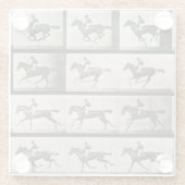 疾走する馬のジョッキーは、「Animaからの627をめっきします ガラスコースター (裏面)