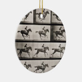 疾走する馬のジョッキーは、「Animaからの627をめっきします セラミックオーナメント (右)