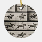 疾走する馬のジョッキーは、「Animaからの627をめっきします セラミックオーナメント (正面)