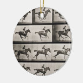 疾走する馬のジョッキーは、「Animaからの627をめっきします セラミックオーナメント (左)