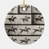 疾走する馬のジョッキーは、「Animaからの627をめっきします セラミックオーナメント (裏面)