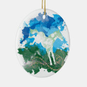 疾走する馬のデザイン セラミックオーナメント (右)