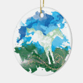 疾走する馬のデザイン セラミックオーナメント (左)