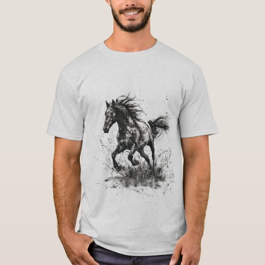 疾走馬ステンシルアート Tシャツ (正面)
