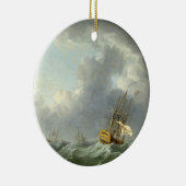 疾風(キャンバスの前にの油走る英国の船 セラミックオーナメント (右)