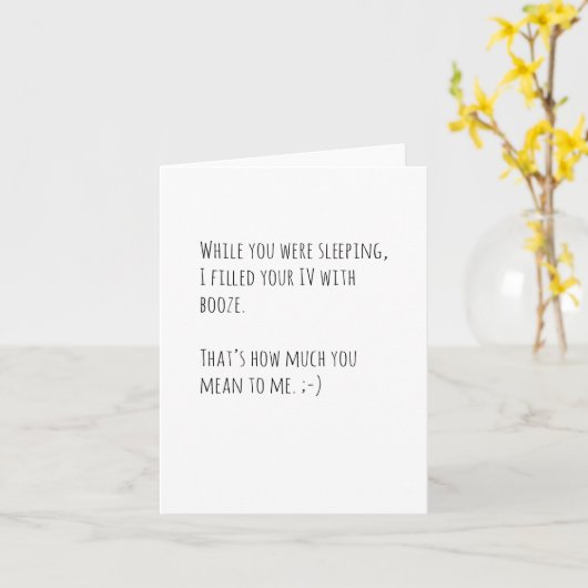 病おもしろい院滞在ノートカード – ウェルカード カード (黄色い花)