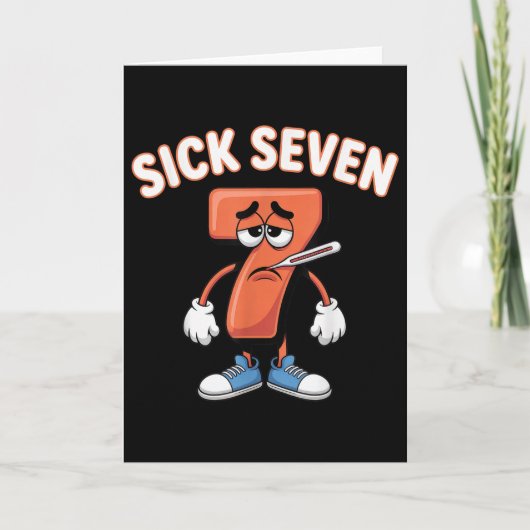 病みつきセブンミームTシャツ  Six Seven 面白い言葉遊び _6  カード (正面)