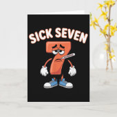 病みつきセブンミームTシャツ  Six Seven 面白い言葉遊び _6  カード (黄色い花)