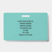 病カスタム院の写真ID （ロゴ付き） バッジ (裏面)