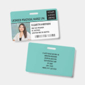 病カスタム院の写真ID （ロゴ付き） バッジ (正面＆裏面)