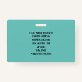 病カスタム院の写真ID （ロゴ付き） バッジ (裏面)