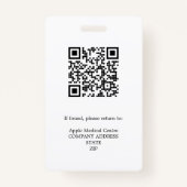 病カスタム院ナース社員のロゴと写真ID バッジ (裏面)