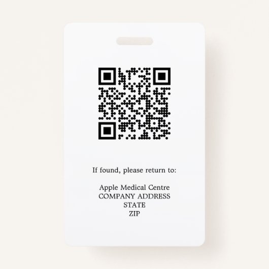 病カスタム院ナース社員のロゴと写真ID バッジ (裏面)