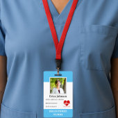 病カスタム院ナース社員のロゴと写真ID バッジ