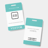 病カスタム院来院者パスバーコードロゴIDバッジ バッジ (表裏)