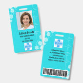 病パーソナライズされた院の従業員ID、写真、名前 バッジ (正面＆裏面)