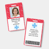 病パーソナライズされた院の従業員ID、写真、名前 バッジ (正面＆裏面)