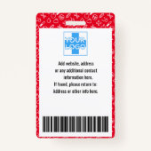 病パーソナライズされた院の従業員ID、写真、名前 バッジ (裏面)