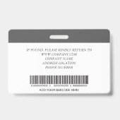 病パーソナライズされた院従業員写真IDバッジ バッジ (裏面)