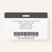 病パーソナライズされた院従業員写真IDバッジ バッジ (裏面)