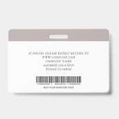 病パーソナライズされた院従業員写真IDバッジ バッジ (裏面)