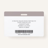 病パーソナライズされた院従業員写真IDバッジ バッジ (裏面)