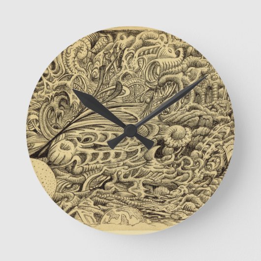 病室_by Brian Benson ラウンド壁時計 (正面)