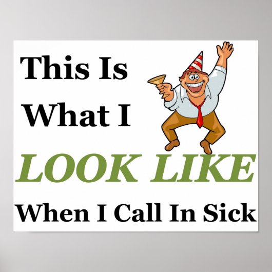 病欠で電話する ポスター (正面)