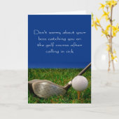 病気おもしろいのゴルファーの誕生日の願い カード (黄色い花)