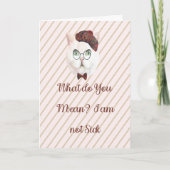 病気じゃないと主張する猫のための回復カード サンキューカード (正面)