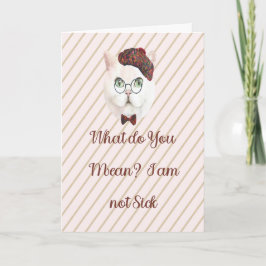 病気じゃないと主張する猫のための回復カード サンキューカード