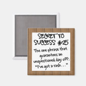 病気で仕事に行かない マグネット (正面/裏面)