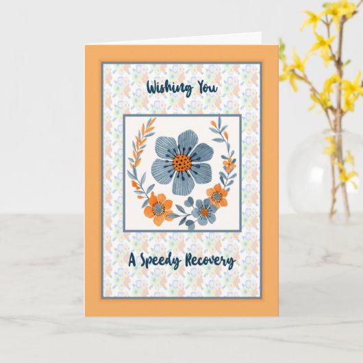 病気で感じも治る カード (黄色い花)