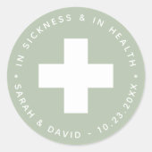 病気と健康でエマージェンシーグリーン ラウンドシール (正面)