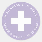 病気と健康のラベンダー緊急キット ラウンドシール (正面)