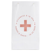 病気と健康の二日酔いキットのピンクの白で スモールペーパーバッグ (正面)