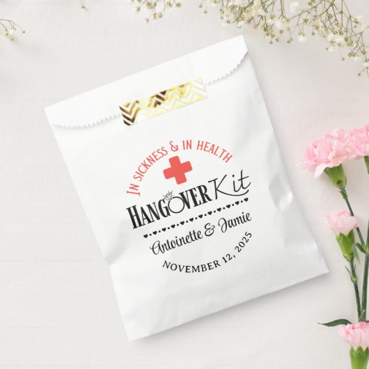 病気と健康の結婚二日酔いキット赤|Blk フェイバーバッグ (封をした状態)