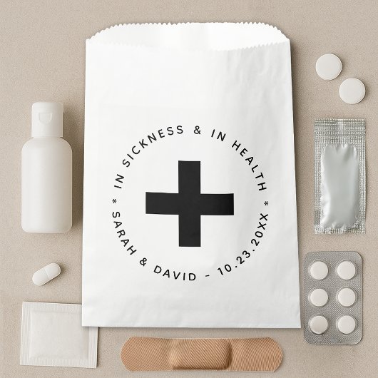 病気と健康の黒と白の二日酔いキット フェイバーバッグ