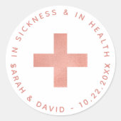 病気と健康二日酔いのピンククロスKit ラウンドシール (正面)