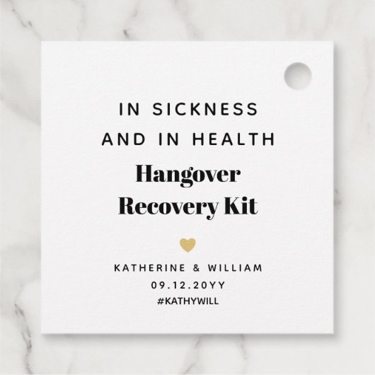 病気と健康二日酔い回復キットで フェイバータグ (裏面)