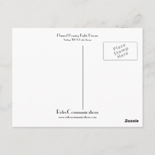 病気と闘う計画された住宅 ポストカード (裏面)