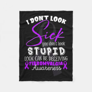 病気に見えないで – あなたは愚かに見えない – Fibromya フリースブランケット