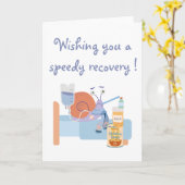 病気のカタツムリは幸せを祈る カード (黄色い花)