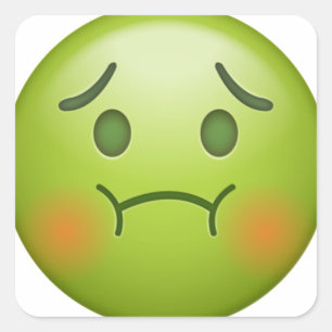 病気のノートEmojiは直面します スクエアシール
