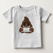 病気のマスクのウンチEmoji ベビーTシャツ (正面)