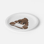 病気のマスクのウンチEmoji ペーパープレート (アングル)