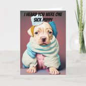 病気のワンちゃんは自分が元気になるのを愛していた カード (正面)